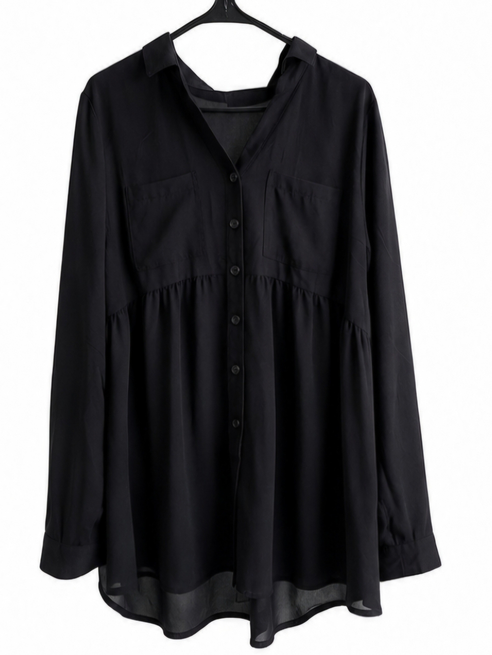 Maurices Black Peplum Button Up
